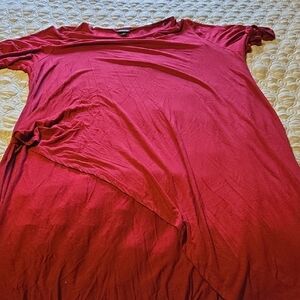 Torrid Dark Red Short Sleeve Hi Low Tshirt Top